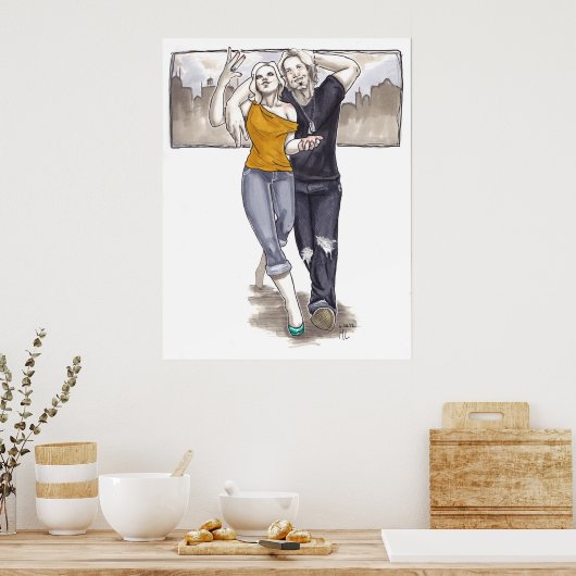 Strol door de stad poster (Keuken)