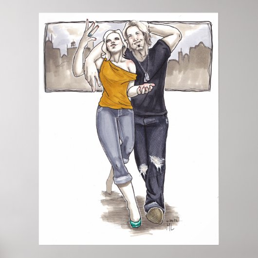 Strol door de stad poster (Voorkant)