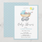 stroller Baby Baby shower Uitnodiging (Voorkant / Achterkant)