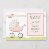 Stroller Baby shower Invitation Kaart (Voorkant)