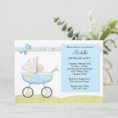 Stroller Baby shower Invitation Kaart (Staand voorkant)