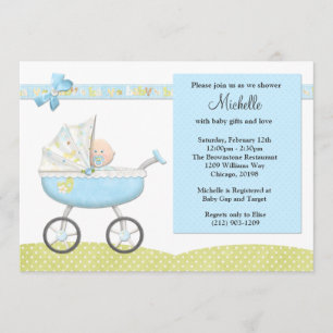 Stroller Baby shower Invitation Kaart