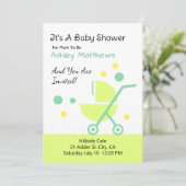 Stroller Baby shower Invitation Kaart (Staand voorkant)