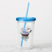 Stroller cartoon illustratie acryl drinkbeker (Achterkant)