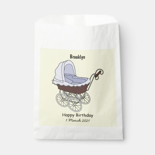 Stroller cartoon illustratie bedankzakje (Voorkant)