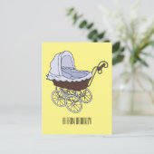 Stroller cartoon illustratie briefkaart (Staand voorkant)