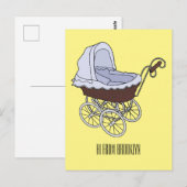 Stroller cartoon illustratie briefkaart (Voorkant / Achterkant)