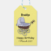 Stroller cartoon illustratie cadeaulabel (Achterkant)