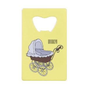 Stroller cartoon illustratie creditkaart flessenopener
