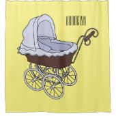 Stroller cartoon illustratie douchegordijn (Voorkant)