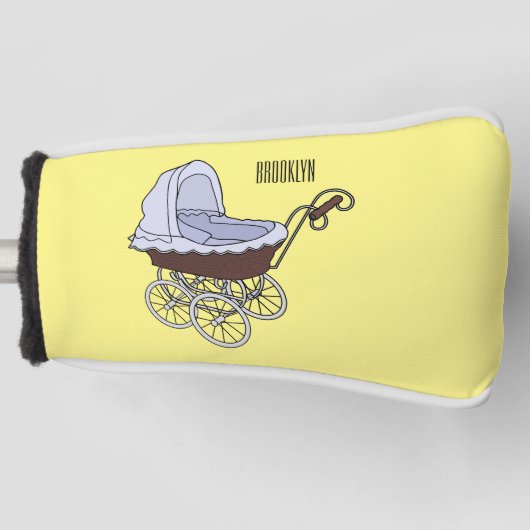 Stroller cartoon illustratie golfheadcover (Voorkant)