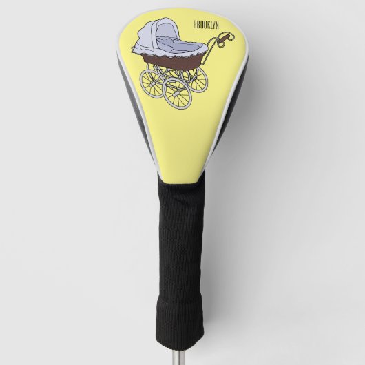 Stroller cartoon illustratie golfheadcover (Voorkant)