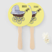 Stroller cartoon illustratie handwaaier (Voorkant en achterkant)