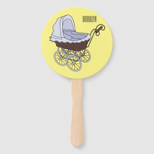 Stroller cartoon illustratie handwaaier (Voorkant)