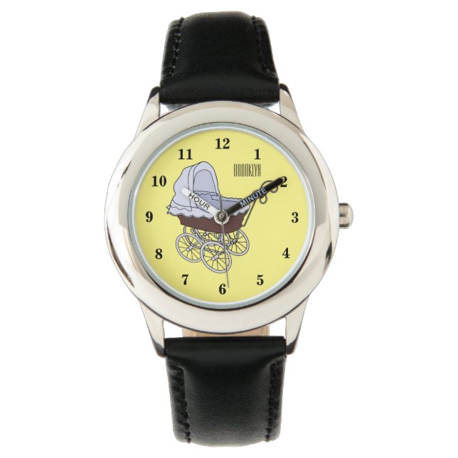 Stroller cartoon illustratie horloge (Voorkant)