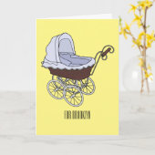 Stroller cartoon illustratie kaart (Gele Bloem)