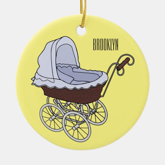 Stroller cartoon illustratie keramisch ornament (Voorkant)