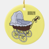 Stroller cartoon illustratie keramisch ornament (Achterkant)