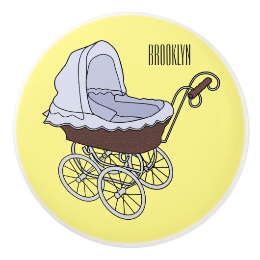 Stroller cartoon illustratie keramische knop (Voorkant)