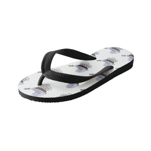 Stroller cartoon illustratie kinder teenslippers (Schuin)