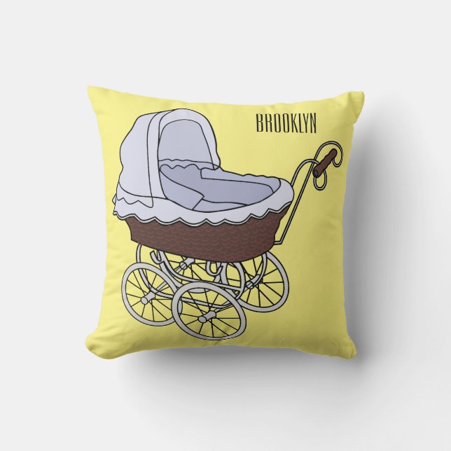 Stroller cartoon illustratie kussen (Voorkant)