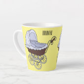 Stroller cartoon illustratie latte mok (Linkerhoek)