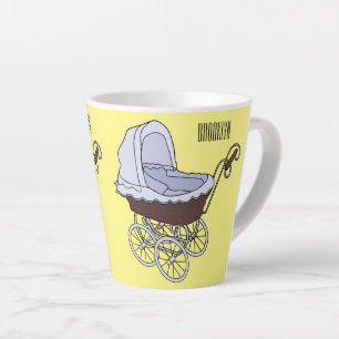 Stroller cartoon illustratie latte mok