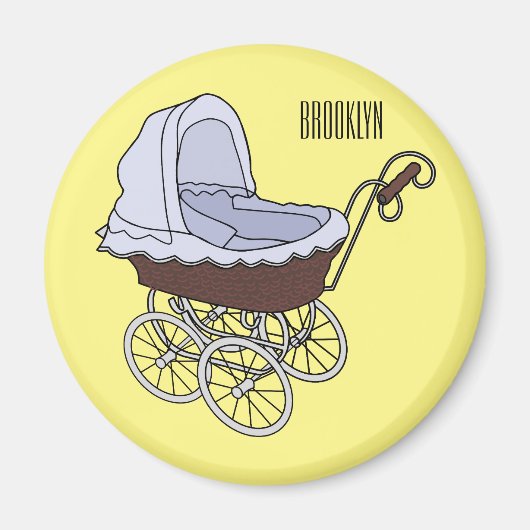 Stroller cartoon illustratie magneet (Voorkant)