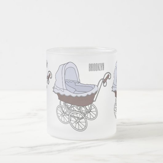 Stroller cartoon illustratie matglas koffiemok (Center)