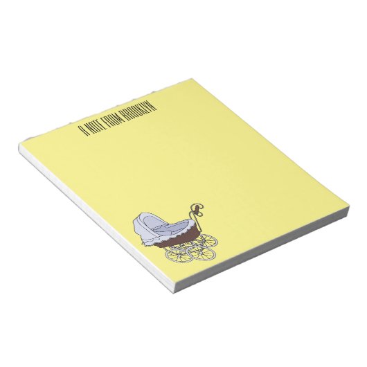 Stroller cartoon illustratie notitieblok (Schuin)