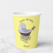 Stroller cartoon illustratie papieren bekers (Achterkant)