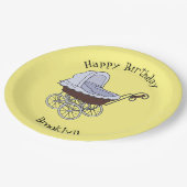 Stroller cartoon illustratie papieren bordje (Gekanteld)