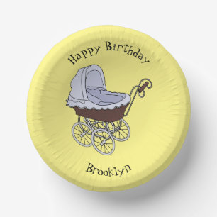 Stroller cartoon illustratie papieren kommen