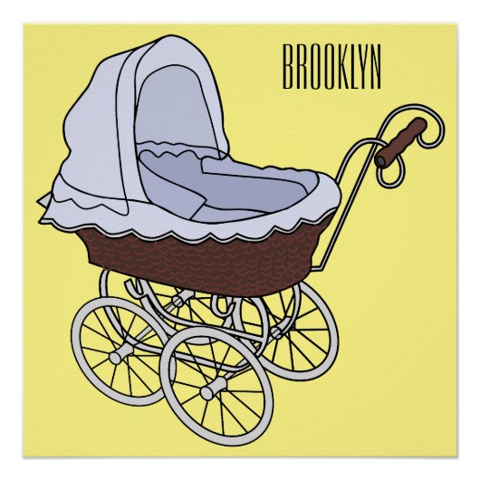 Stroller cartoon illustratie perfect poster (Voorkant)