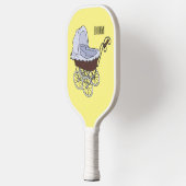 Stroller cartoon illustratie pickleball paddle (Links)