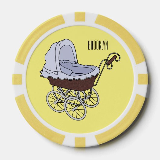 Stroller cartoon illustratie poker chips (Voorkant)