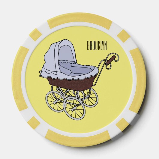 Stroller cartoon illustratie poker chips (Achterkant)