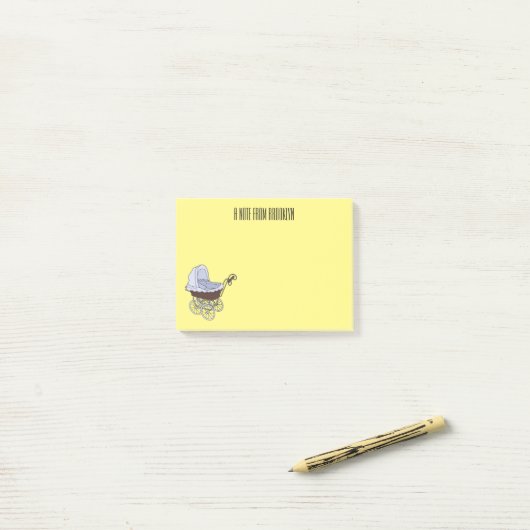 Stroller cartoon illustratie post-it® notes (Op bureau)