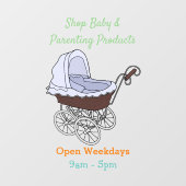 Stroller cartoon illustratie raamsticker (Vel)