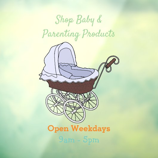 Stroller cartoon illustratie raamsticker (Vel 3)