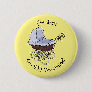 Stroller cartoon illustratie ronde button 5,7 cm