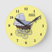 Stroller cartoon illustratie ronde klok (Voorkant)