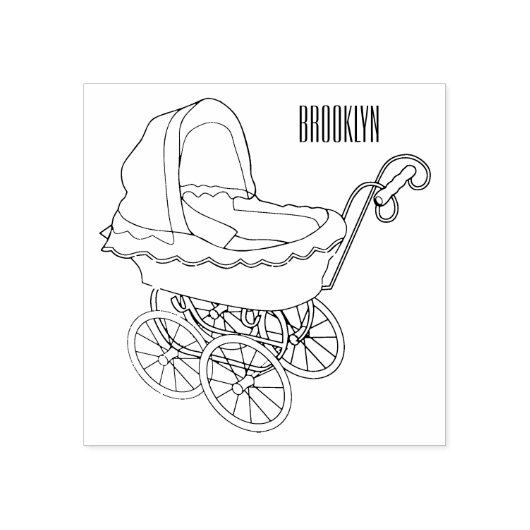 Stroller cartoon illustratie rubberstempel (Afrduk)