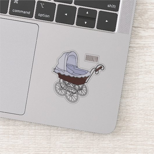 Stroller cartoon illustratie sticker (Detail)