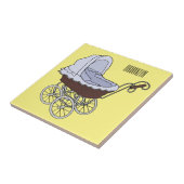 Stroller cartoon illustratie tegeltje (Zijkant)