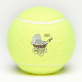 Stroller cartoon illustratie tennisballen (Achterkant)