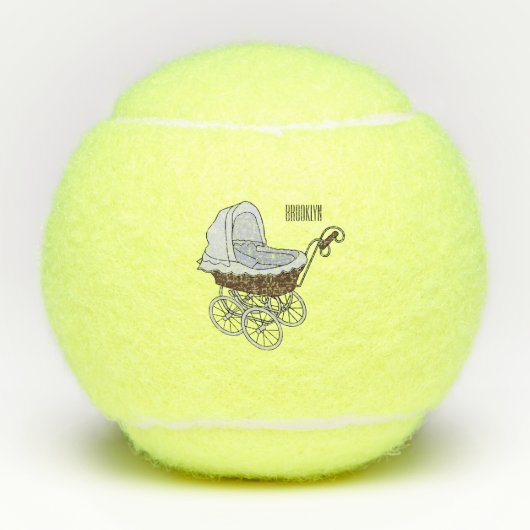 Stroller cartoon illustratie tennisballen (Voorkant)