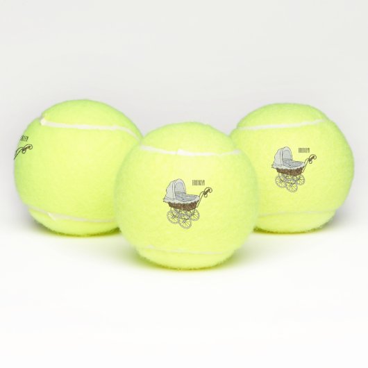Stroller cartoon illustratie tennisballen (Multi)