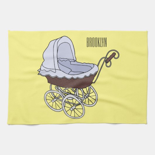 Stroller cartoon illustratie theedoek (Horizontaal)