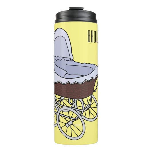 Stroller cartoon illustratie thermosbeker (Voorkant)